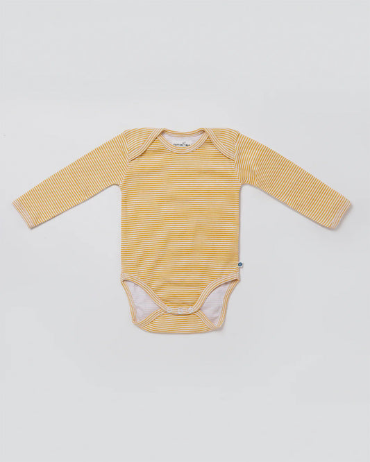 Cotton Bug White & Yellow Bodysuit-Printed-Organic Cotton-Full Sleeves-Pack of 3-For Infants