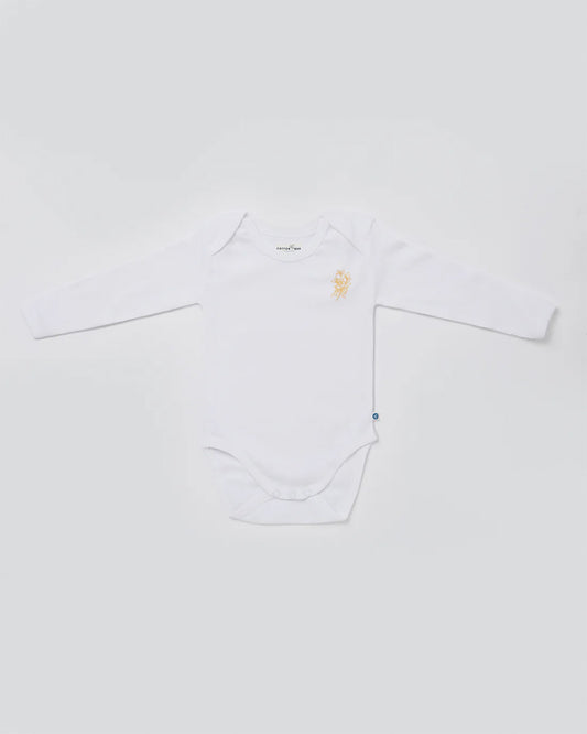 Cotton Bug White & Yellow Bodysuit-Printed-Organic Cotton-Full Sleeves-Pack of 3-For Infants