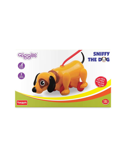 Funskool Giggles Sniffy The Dog Push & Pull Toy-Orange-9M+