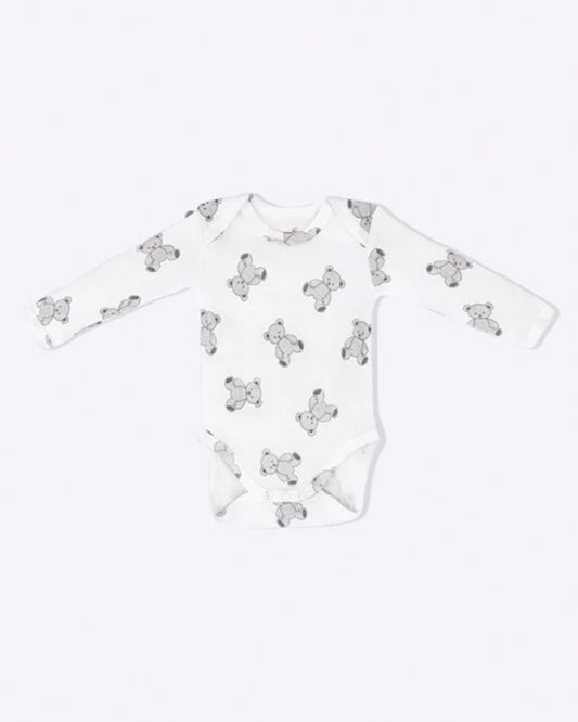 Cotton Bug White & Multicolor Bodysuit Sets with Caps-Organic Cotton-Teddy-Pack of 3-For Infants