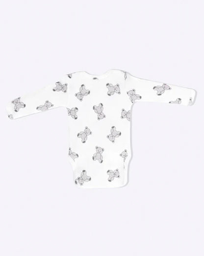 Cotton Bug White & Multicolor Bodysuit Sets with Caps-Organic Cotton-Teddy-Pack of 3-For Infants