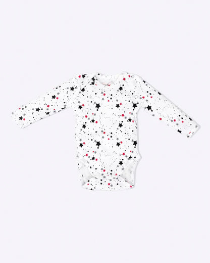 Cotton Bug White & Multicolor Bodysuit Sets with Caps-Organic Cotton-Star-Pack of 3-For Infants