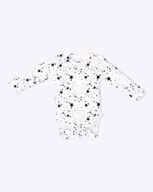 Cotton Bug White & Multicolor Bodysuit Sets with Caps-Organic Cotton-Star-Pack of 3-For Infants