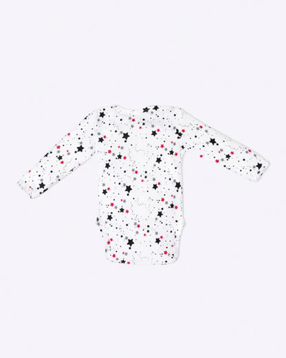 Cotton Bug White & Multicolor Bodysuit Sets with Caps-Organic Cotton-Star-Pack of 3-For Infants