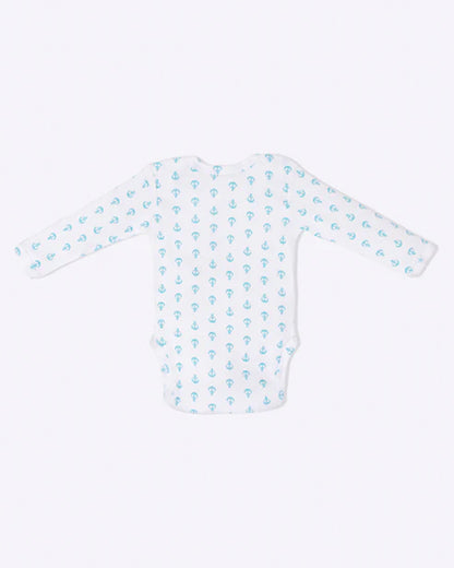 Cotton Bug White & Multicolor Bodysuit Sets with Caps-Organic Cotton-Anchor-Pack of 3-For Infants