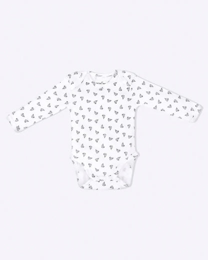 Cotton Bug White & Multicolor Bodysuit Sets with Caps-Organic Cotton-Anchor-Pack of 3-For Infants