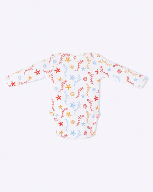 Cotton Bug White & Multicolor Bodysuit Sets with Caps-Organic Cotton-Sea World-Pack of 3-For Infants