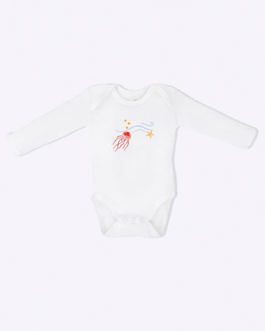 Cotton Bug White & Multicolor Bodysuit Sets with Caps-Organic Cotton-Sea World-Pack of 3-For Infants