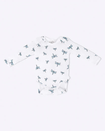 Cotton Bug White Bodysuit-Dragonfly-Organic Cotton-Full Sleeves-Pack Of 3-For Infants