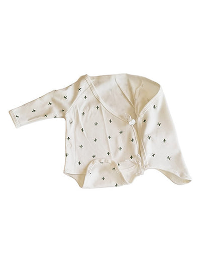 Tickle Tickle White Kimono Bodysuit-Desert Spiky-GOTS Certified Organic Cotton-For Infants