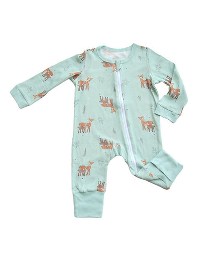 Tickle Tickle Sea Green Sleepsuit-Dasher Zipup-GOTS Certified Organic Cotton-For Infants