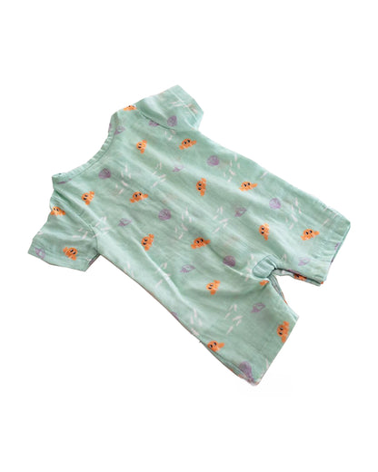 Tickle Tickle Sea Green Romper-Lil Octy-GOTS Certified Organic Cotton-For Infants