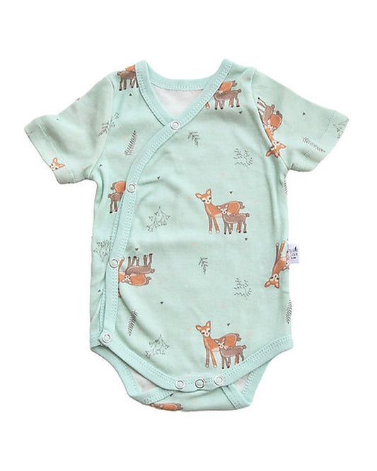 Tickle Tickle Light Blue Kimono Bodysuit-Dasher-GOTS Certified Organic Cotton-For Infants