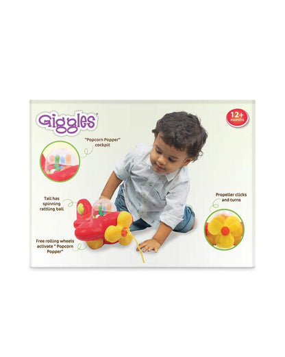 Funskool Giggles My First Aeroplane Push & Pull Toy-Red-9M+