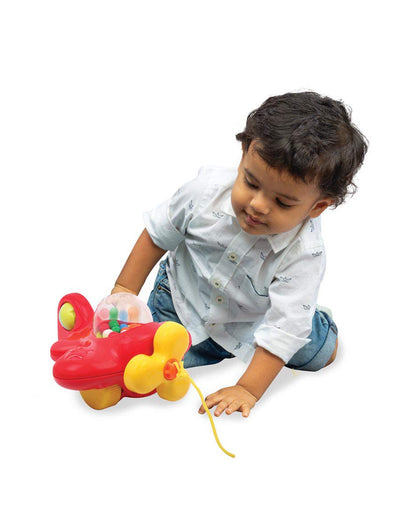 Funskool Giggles My First Aeroplane Push & Pull Toy-Red-9M+