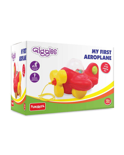 Funskool Giggles My First Aeroplane Push & Pull Toy-Red-9M+