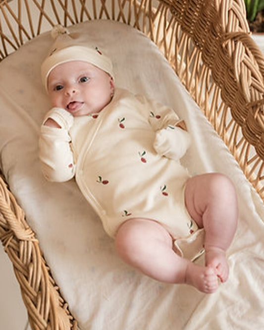 Tickle Tickle White & Off White Kimono Bodysuits-SpikyOlea-GOTS Certified Organic Cotton-Pack of 2-For Infants