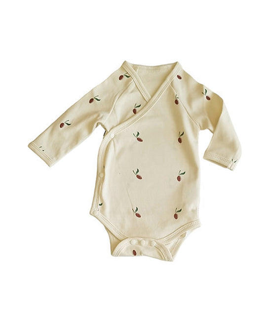 Tickle Tickle White & Off White Kimono Bodysuits-SpikyOlea-GOTS Certified Organic Cotton-Pack of 2-For Infants