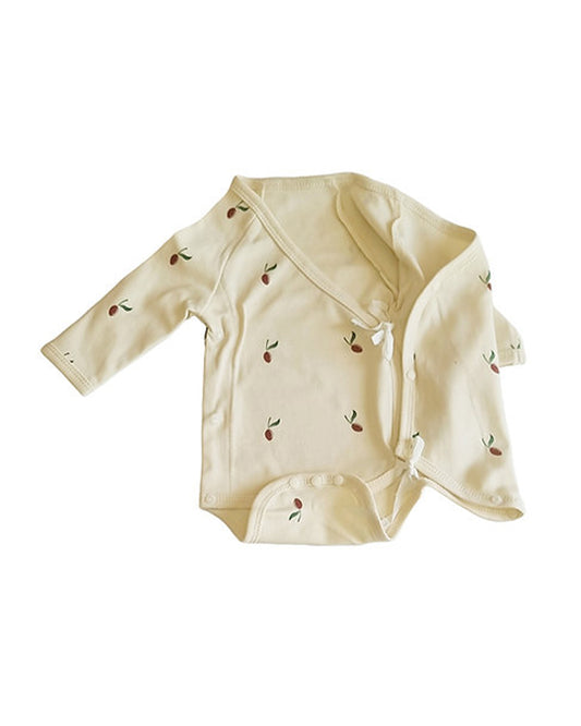 Tickle Tickle White & Off White Kimono Bodysuits-SpikyOlea-GOTS Certified Organic Cotton-Pack of 2-For Infants