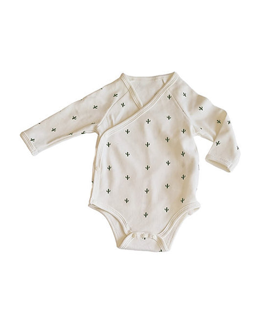 Tickle Tickle White & Off White Kimono Bodysuits-SpikyOlea-GOTS Certified Organic Cotton-Pack of 2-For Infants