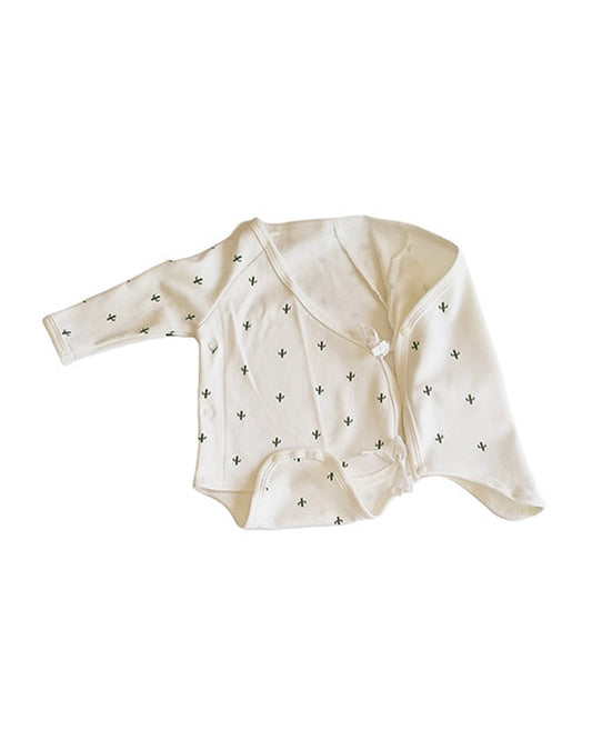 Tickle Tickle White & Off White Kimono Bodysuits-SpikyOlea-GOTS Certified Organic Cotton-Pack of 2-For Infants