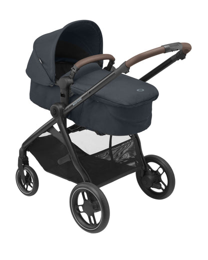 Maxi Cosi Zelia 3.0 Baby Stroller-2 in 1 Seat With Carry Cot Mode-Height Adjustable Parent Handle Bar-Reversible Seat-One Hand Fold-Travel System Compatible-6 Months Warranty-For 0 to 4Y (Upto 22 Kg)-Essential Graphite