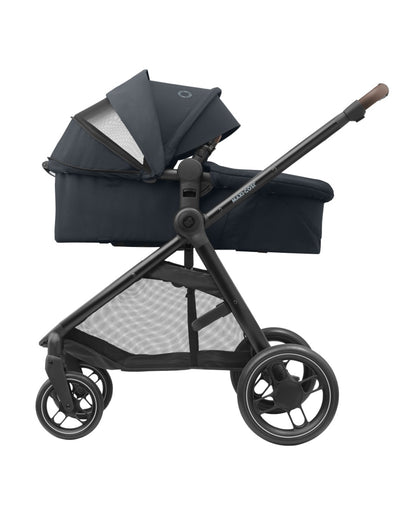 Maxi Cosi Zelia 3.0 Baby Stroller-2 in 1 Seat With Carry Cot Mode-Height Adjustable Parent Handle Bar-Reversible Seat-One Hand Fold-Travel System Compatible-6 Months Warranty-For 0 to 4Y (Upto 22 Kg)-Essential Graphite