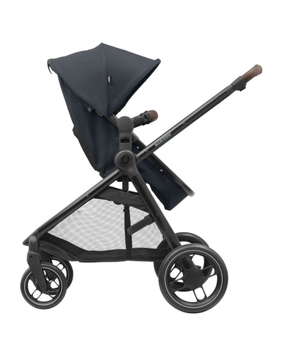 Maxi Cosi Zelia 3.0 Baby Stroller-2 in 1 Seat With Carry Cot Mode-Height Adjustable Parent Handle Bar-Reversible Seat-One Hand Fold-Travel System Compatible-6 Months Warranty-For 0 to 4Y (Upto 22 Kg)-Essential Graphite