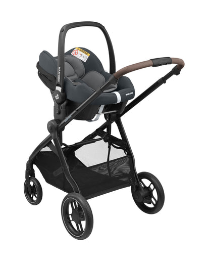 Maxi Cosi Zelia 3.0 Baby Stroller-2 in 1 Seat With Carry Cot Mode-Height Adjustable Parent Handle Bar-Reversible Seat-One Hand Fold-Travel System Compatible-6 Months Warranty-For 0 to 4Y (Upto 22 Kg)-Essential Graphite