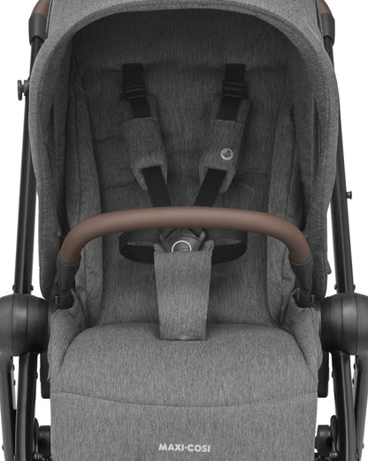 Maxi Cosi Street Baby Stroller-Height Adjustable Parent Handle Bar-Reversible & Flat Reclining Seat-One Hand Fold-Travel System Compatible-6 Months Warranty-For 0 to 4Y (Upto 22 Kg)-Select Grey