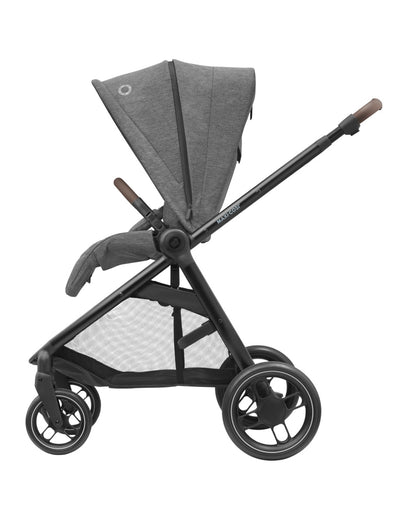 Maxi Cosi Street Baby Stroller-Height Adjustable Parent Handle Bar-Reversible & Flat Reclining Seat-One Hand Fold-Travel System Compatible-6 Months Warranty-For 0 to 4Y (Upto 22 Kg)-Select Grey