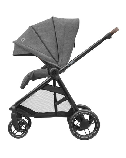 Maxi Cosi Street Baby Stroller-Height Adjustable Parent Handle Bar-Reversible & Flat Reclining Seat-One Hand Fold-Travel System Compatible-6 Months Warranty-For 0 to 4Y (Upto 22 Kg)-Select Grey