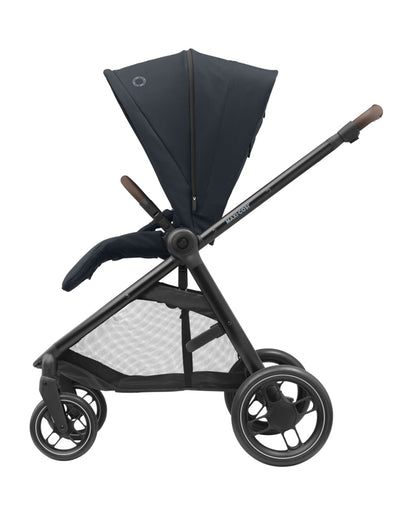 Maxi Cosi Street Baby Stroller-Height Adjustable Parent Handle Bar-Reversible & Flat Reclining Seat-One Hand Fold-Travel System Compatible-6 Months Warranty-For 0 to 4Y (Upto 22 Kg)-Essential Grey