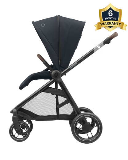 Maxi Cosi Street Baby Stroller-Height Adjustable Parent Handle Bar-Reversible & Flat Reclining Seat-One Hand Fold-Travel System Compatible-6 Months Warranty-For 0 to 4Y (Upto 22 Kg)-Essential Grey