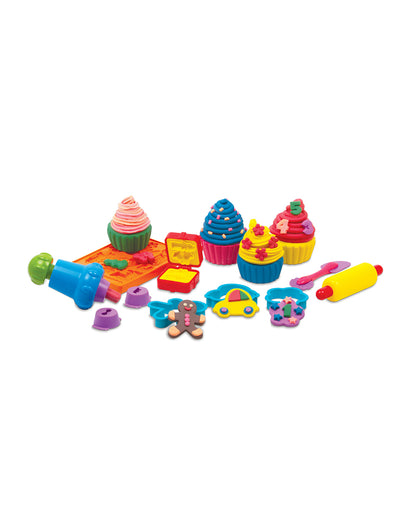 Funskool Fundough Cup Cake Party-With Extruder, Large Cupcake Mould & 4 Clay Tubs-Art & Craft Kit-18M+