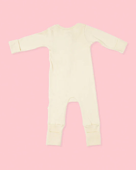 Greendigo Off White Sleepsuit-Vanilla Clouds-100% Pure Bamboo-For Infants