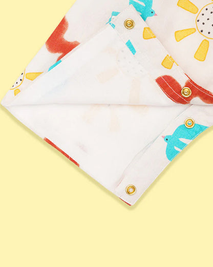 Greendigo White & Multicolor Romper-Confetti-100% Pure Cotton-For Infants