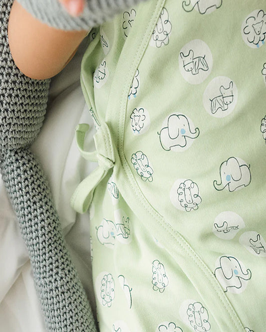 Greendigo Pastel Green Romper-Mumbo Jumbo-100% GOTS Certified Organic Cotton-For Infants