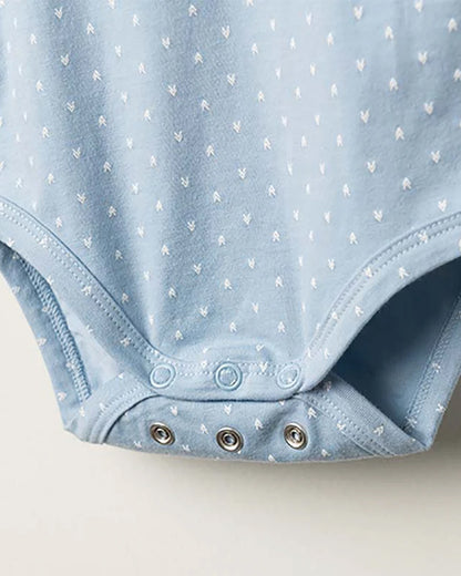 Greendigo Light Blue Bodysuits-Misty-100% GOTS Certified Organic Cotton-Pack Of 2-For Infants