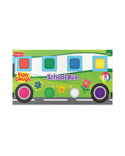 Funskool Fundough School Bus-With 8 Cutters & 8 Clay Tubs-Art & Craft Kit-18M+