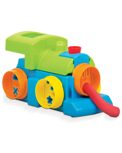 Funskool Fundough Wheel O Train-With Train Extruder, 5 Form Wheels & 4 Clay Tubs-Art & Craft Kit-18M+