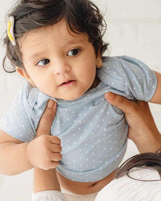 Greendigo Blue T-shirts-100% GOTS Certified Organic Cotton-Pack of 2-For Infants