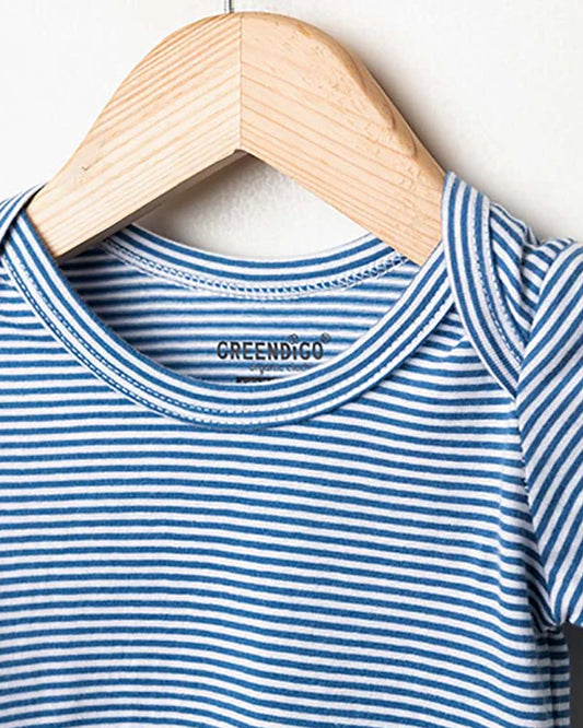 Greendigo Blue T-shirts-100% GOTS Certified Organic Cotton-Pack of 2-For Infants
