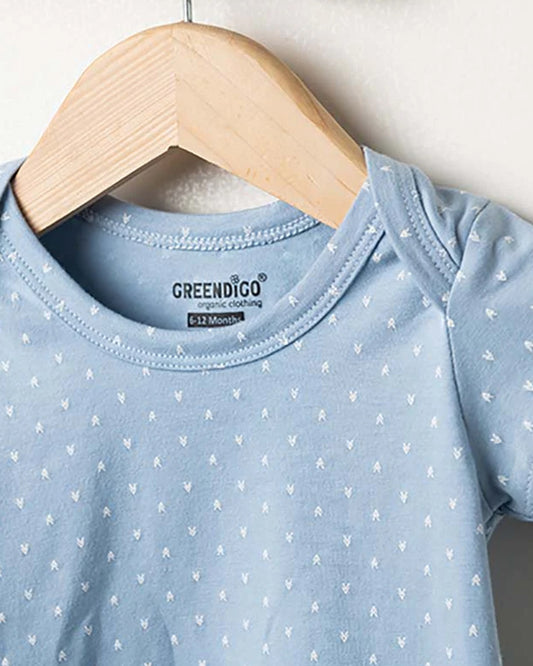 Greendigo Blue T-shirts-100% GOTS Certified Organic Cotton-Pack of 2-For Infants