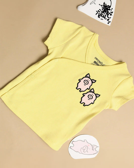 Greendigo Yellow T-shirts-Toodle Doodle-100% GOTS Certified Organic Cotton-For Infants