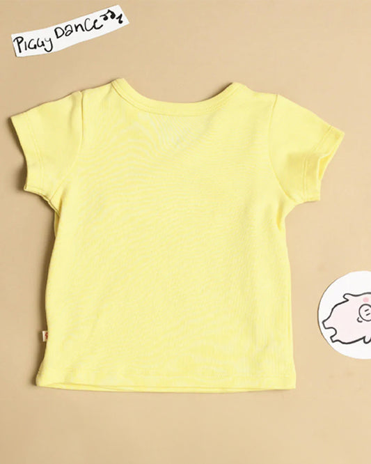 Greendigo Yellow T-shirts-Toodle Doodle-100% GOTS Certified Organic Cotton-For Infants