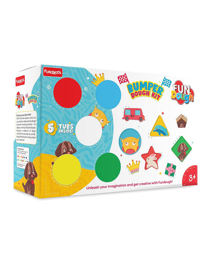 Funskool Fundough Bumper Dough Kit-With Extruder, 16 Cutters & 5 Clay Tubs-Art & Craft Kit-18M+