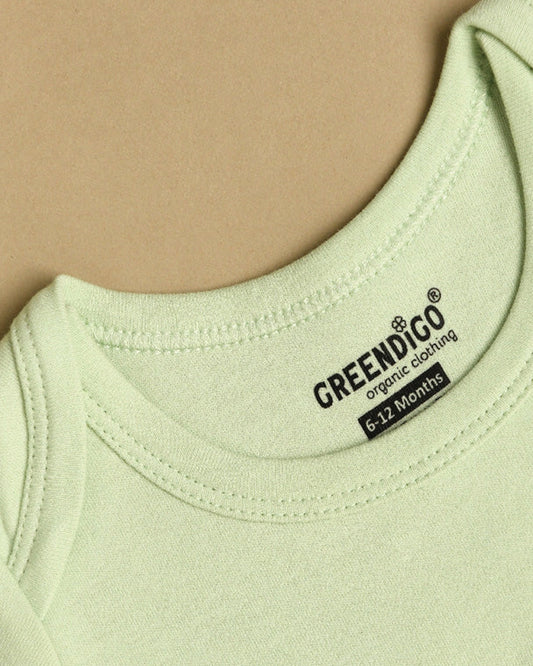 Greendigo Pastel Green T-shirts-Giffy Giraffe-100% GOTS Certified Organic Cotton-For Infants