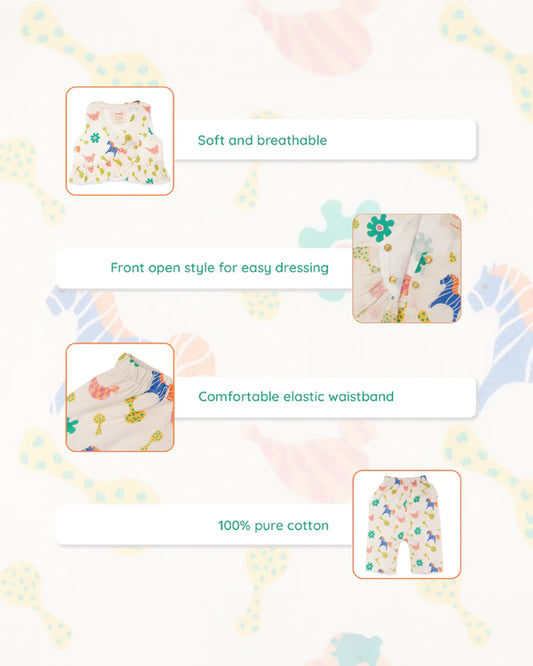 Greendigo Multicolor Coord Set-Rattle Rally-100% GOTS Certified Organic Cotton-For Infants