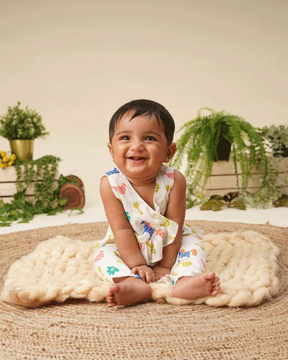 Greendigo Multicolor Coord Set-Rattle Rally-100% GOTS Certified Organic Cotton-For Infants